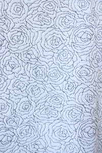 White Vienna Rose Quilted Knit Wool | By The Half Yard