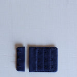 Load image into Gallery viewer, Navy Plush Back Satin Strap, Picot Elastic &amp; Closures
