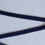 Load image into Gallery viewer, Navy Plush Back Satin Strap, Picot Elastic &amp; Closures
