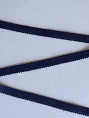 Load image into Gallery viewer, Navy Plush Back Satin Strap, Picot Elastic &amp; Closures
