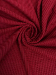 Load image into Gallery viewer, Burgundy Brushed Waffle Sweater Knit
