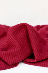 Burgundy Brushed Waffle Sweater Knit