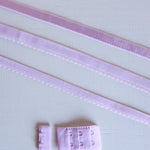 Load image into Gallery viewer, Lilac Plush Back Satin Strap, Scallop Elastic &amp; Closures
