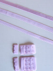 Load image into Gallery viewer, Lilac Plush Back Satin Strap, Scallop Elastic &amp; Closures
