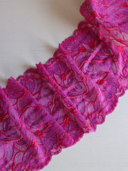 Load image into Gallery viewer, Mystical Magenta &amp; Hot Pink 7&quot; Wide Stretch Lace
