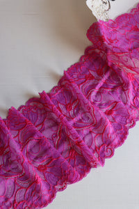 Mystical Magenta & Hot Pink 7" Wide Stretch Lace