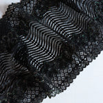 Load image into Gallery viewer, Black &amp; Glitter 6.75&quot; Wide Stretch Lace
