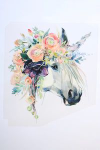 Large Watercolor Horse Heat Transfer, Iron-On