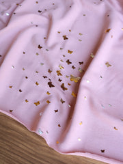 Load image into Gallery viewer, Butterflies 2 Tone Foil on Pink Blush French Terry