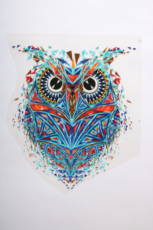 Large Pixel Owl Heat Transfer, Iron-On