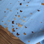 Load image into Gallery viewer, Butterflies 2 Tone Foil on Light Blue French Terry
