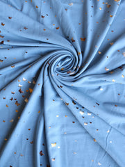 Load image into Gallery viewer, Butterflies 2 Tone Foil on Light Blue French Terry