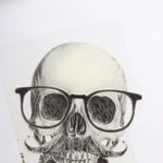 Load image into Gallery viewer, Hipster Skull Heat Transfer, Iron-On

