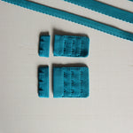 Load image into Gallery viewer, Teal Plush Back Satin Strap, Scallop Elastic &amp; Closures
