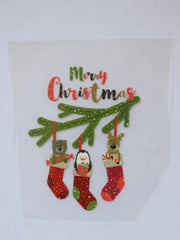 Load image into Gallery viewer, Merry Christmas Hanging Stockings Heat Transfer, Iron-On