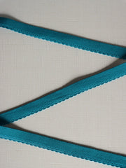 Load image into Gallery viewer, Teal Plush Back Satin Strap, Scallop Elastic &amp; Closures
