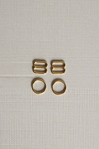 Gold 3/8" (10mm) Bra Rings, Sliders & G-Hooks