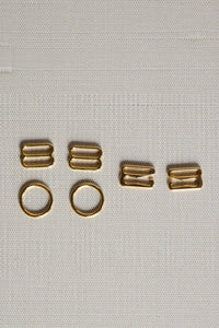 Gold 1/2" (12mm) Bra Rings, Sliders & G-Hooks