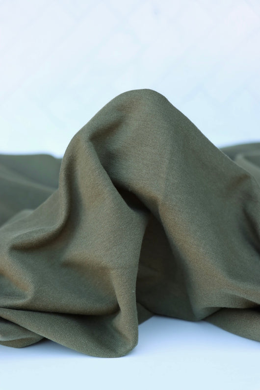 Olive Cotton Spandex French Terry | Surge Fabric Shop