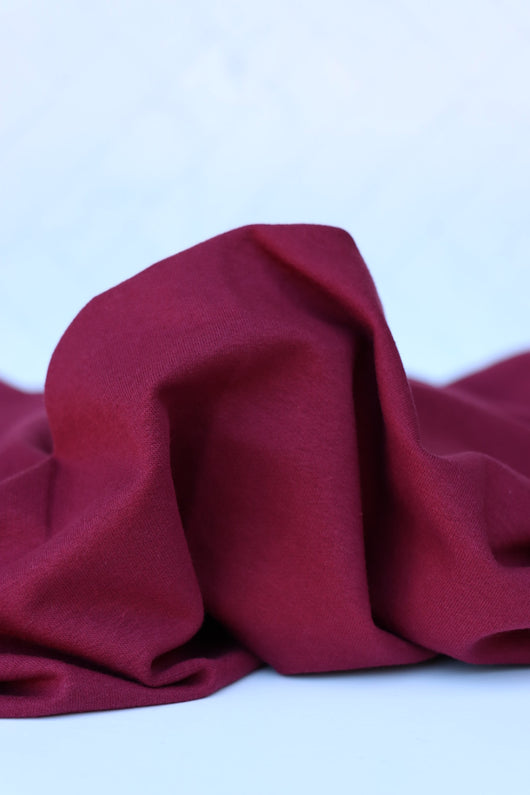 Burgundy Cotton Spandex French Terry