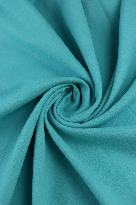 Aqua Blue Moscow Brushed Wool Knit | By The Half Yard