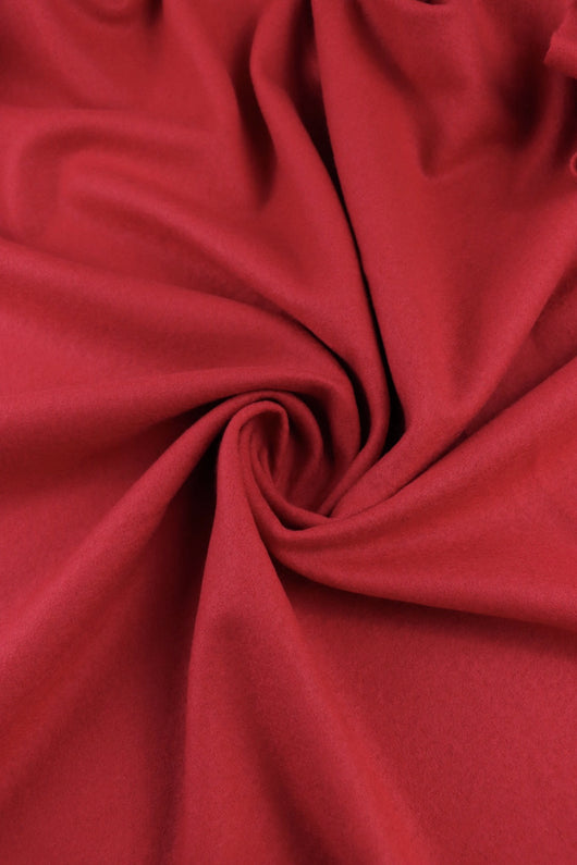 Candy Apple Red Moscow Brushed Wool Knit | By The Half Yard