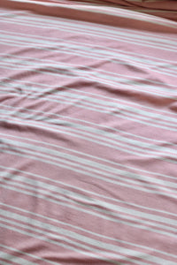 Pink & White Stripe Jersey Knit; Designer Ends