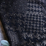 Load image into Gallery viewer, Black &amp; Gold Houndstooth Metallic Special Occasion Sweater Knit
