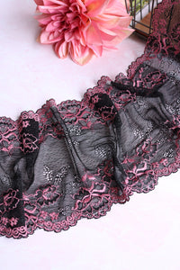 Black & Rose 6.5" Wide Stretch Lace