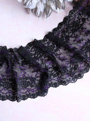 Load image into Gallery viewer, Black &amp; Purple 6&quot; Wide Stretch Lace
