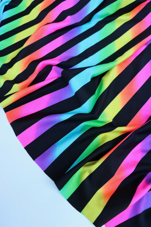 Neon Rainbow Ombre K-Deer Signature Stripe Athletic Nylon/Spandex