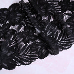 Load image into Gallery viewer, True Black 7.5" Wide Stretch Lace
