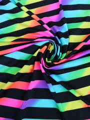 Load image into Gallery viewer, Neon Rainbow Ombre K-Deer Signature Stripe Athletic Nylon/Spandex
