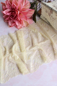 Pale Yellow 9" Wide Stretch Lace