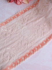 Load image into Gallery viewer, Cantaloupe &amp; Cream 8.75&quot; Wide Stretch Lace
