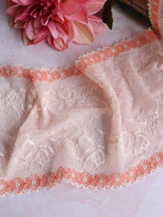 Load image into Gallery viewer, Cantaloupe &amp; Cream 8.75&quot; Wide Stretch Lace
