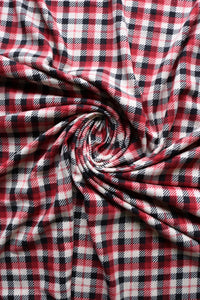 Black/Red/Ivory Check Double Brushed Poly