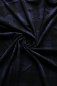 Navy & Black Plaid Jacquard Knit