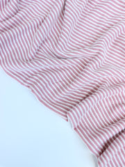 Load image into Gallery viewer, Dusty Rose &amp; Ivory Jacquard Vertical Stripe Sweater Knit