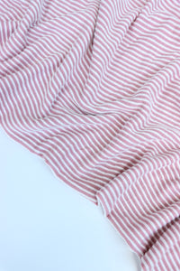 Dusty Rose & Ivory Jacquard Vertical Stripe Sweater Knit