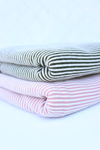 Dusty Rose & Ivory Jacquard Vertical Stripe Sweater Knit
