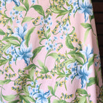 Load image into Gallery viewer, Blue Blossoms on Pink 100% Cotton Jersey
