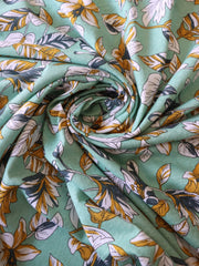 Load image into Gallery viewer, Flora &amp; Fauna on Mint 100% Cotton Jersey
