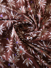 Load image into Gallery viewer, Flower Burst on Red Brown 100% Cotton Jersey