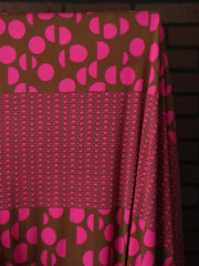 Load image into Gallery viewer, Pink &amp; Brown Geometric 100% Silk Jersey