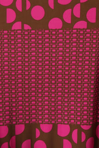 Pink & Brown Geometric 100% Silk Jersey