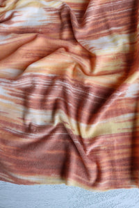 Terracotta & Peach Paint Streaks Alpaca Soft Brushed Sweater Knit