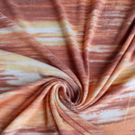 Load image into Gallery viewer, Terracotta &amp; Peach Paint Streaks Alpaca Soft Brushed Sweater Knit
