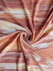 Load image into Gallery viewer, Terracotta &amp; Peach Paint Streaks Alpaca Soft Brushed Sweater Knit
