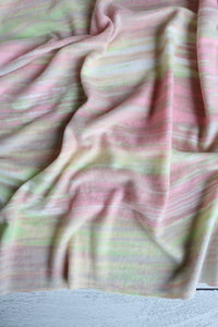 Powder Pink & Lime Paint Streaks Alpaca Soft Brushed Sweater Knit